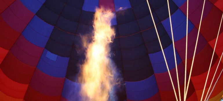 Propane flame under a hot air balloon