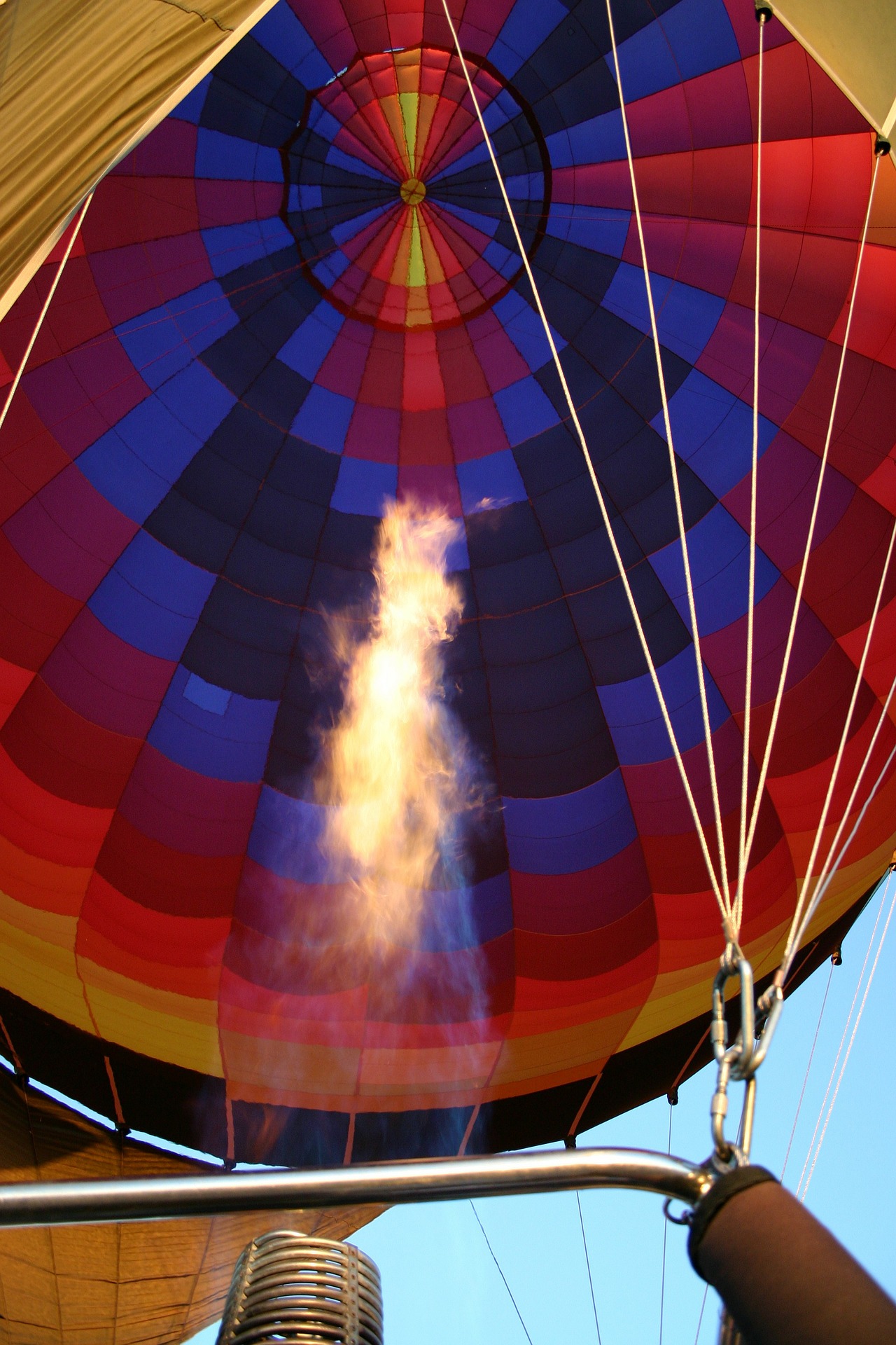 Propane flame under a hot air balloon