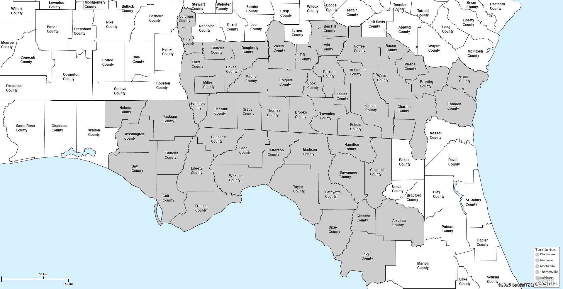 SQP Service area map Aug 2025